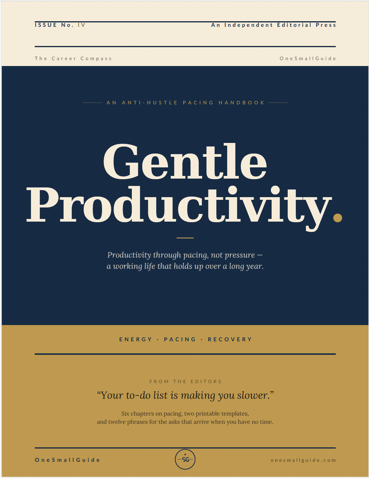 The Gentle Productivity Playbook — An Anti-Hustle Pacing Handbook